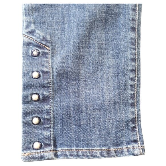 CT1499 Chico's So Slimming Girlfriend slim Leg ankle Jean with Pearl Detail 10R - Picture 2 of 4